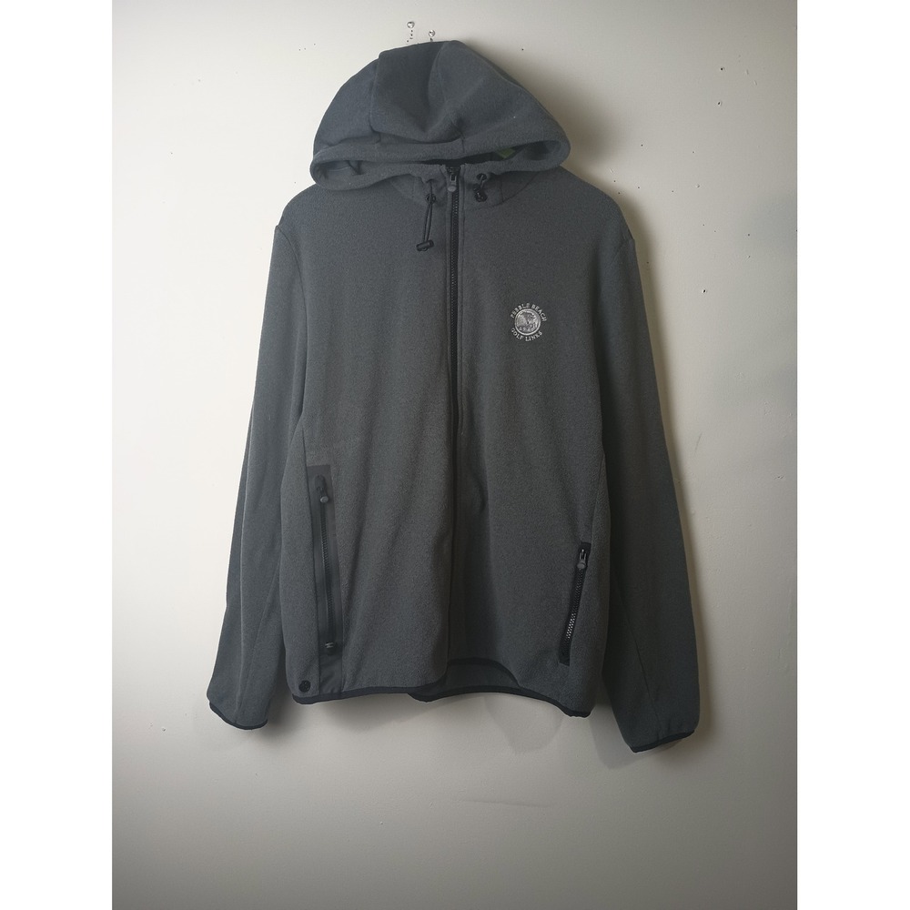 Greyson Pebble Beach Golf Links Primaloft Fleece Full Zip Hoodie Gray Mens L